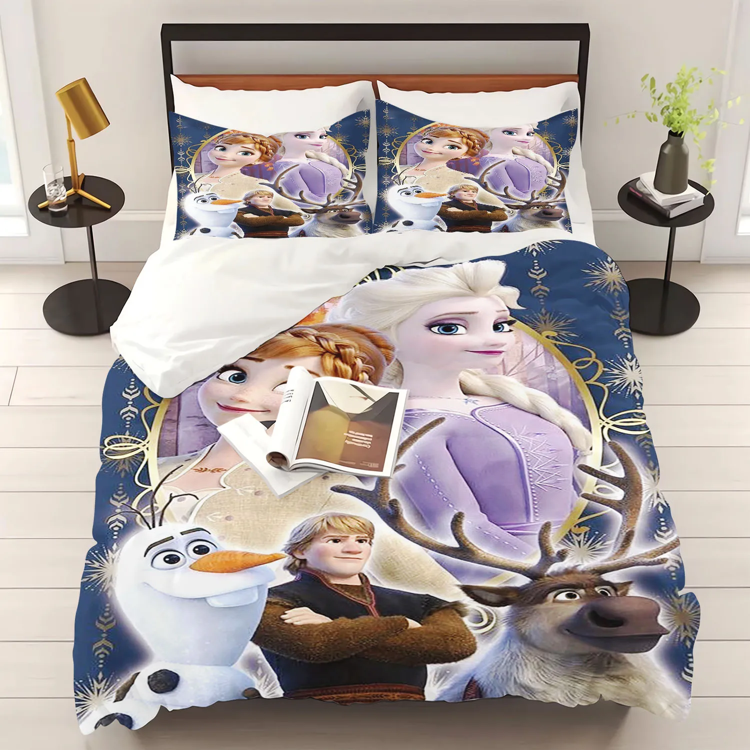 Description Picture 5 of itemChildren's Frozen Princess Bedding Set, Elsa, Bear, Duvet Cover, Queen with Pillowcase, 3D, Children's Bedding Set