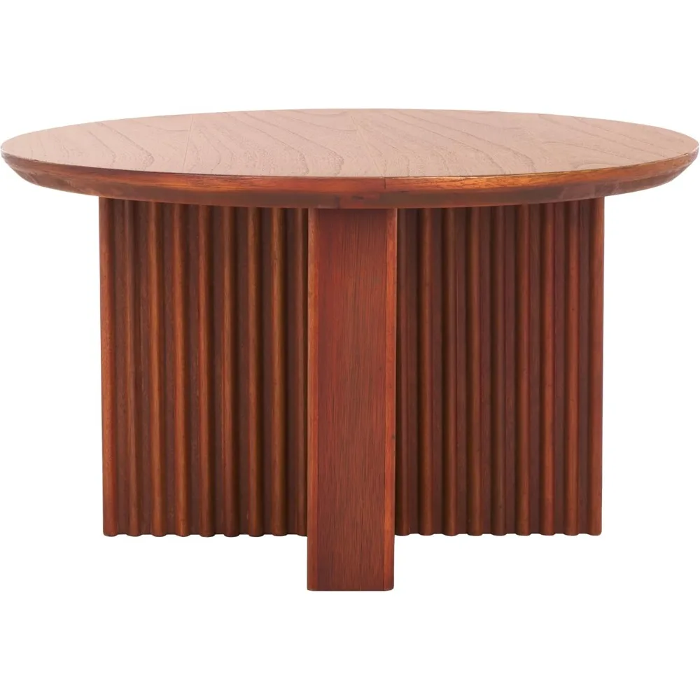 Home Collection Natural Brown Round Top Coffee Table 5