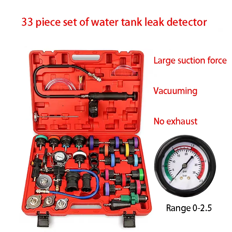 

Набор из 33 предметов, универсальный тестер давления радиатора, набор инструментов, инструмент для тестирования системы охлаждения, детектор утечки воды в резервуаре, нейлоновый материал
