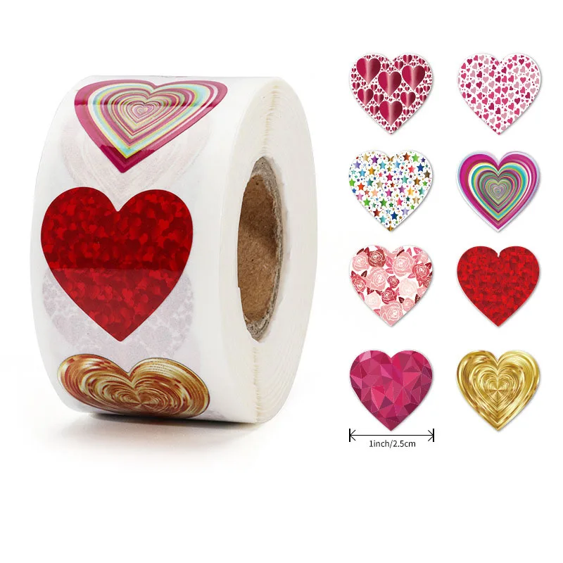 

Spot Wholesale Valentine's Day Birthday Party Label Printing Roll Sticker Gift DIY Love Sticker Creative Sealing Sticker