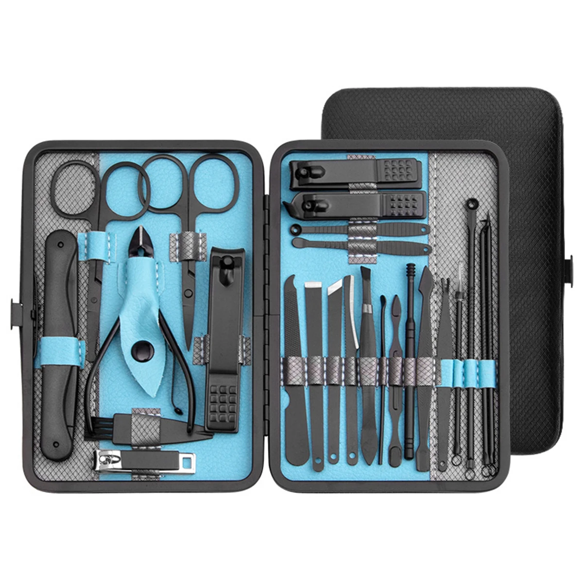 Manicure Pedicure Sets 10/15/25 pcs Stainless Steel Nail Clipper With Portable Case