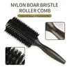 Professional 65mm Wood Round Hairbrush Roll Hairdresser Combs Boar Bristle Curly Hair Brush Straightening Brush For Hairdresser 6