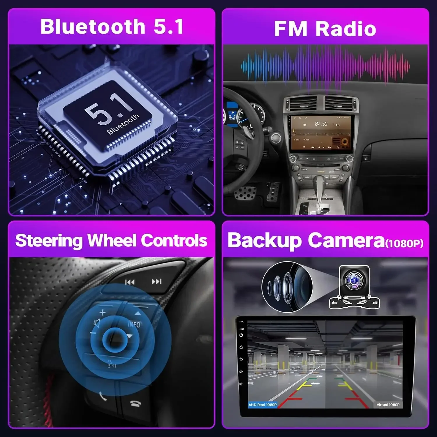 Carplay GPS Multimedia Stereo Wifi 10In 2din Touch Screen