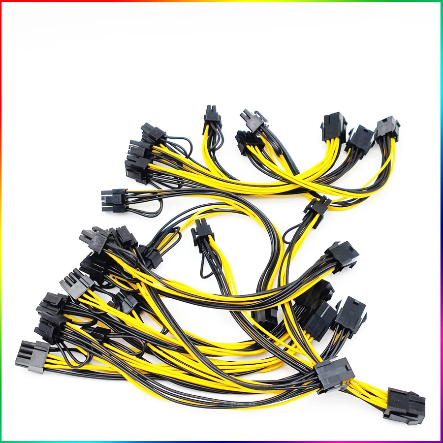 

10Pcs 6 pin female to 8 pin male PCIE PCI Express Power Cable Video Card PCI-E