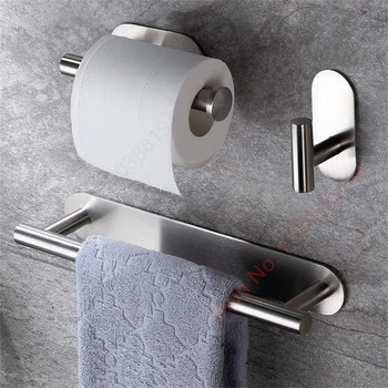Selbstklebender-Toilettenpapierhalter zur Wandmontage – Silber, Gold, Schwarz Handtuchhalter, Edelstahl-Taschentuchhalter für Badezimmer und Küche