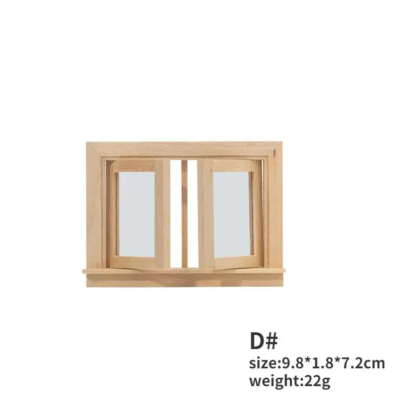 1pcs 1:12 Dollhouse DIY Door Windows Furniture  Miniatures  Wooden   Accessories Pretend Play Toy for Kids 6