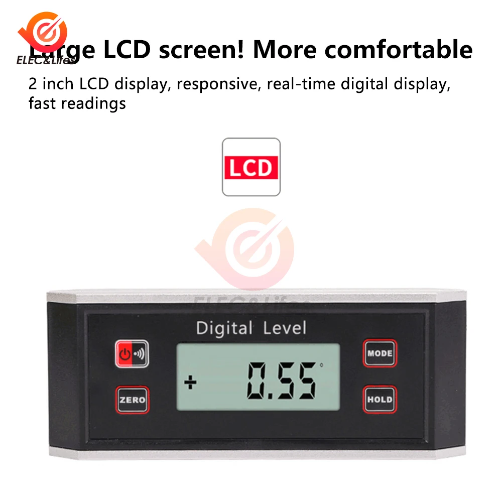 High-precision LCD Magnetic Digital Protractor Inclinometer Level Box Waterproof Angle Meter Finder Angle Finder Meter Bevel Box 5