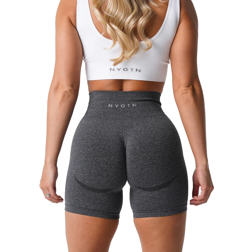 Nvgtn Vrouwen Naadloze Hoge Taille Shorts Glimlach Contour Fietsen Shorts Gym Yoga Workout