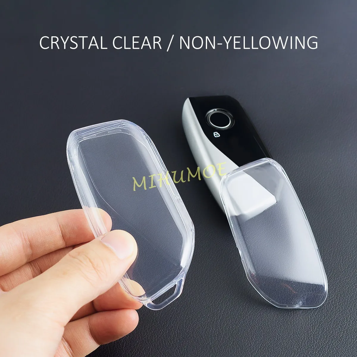 Dual Pack Black/Clear Transparent Car Key Case Cover Protector