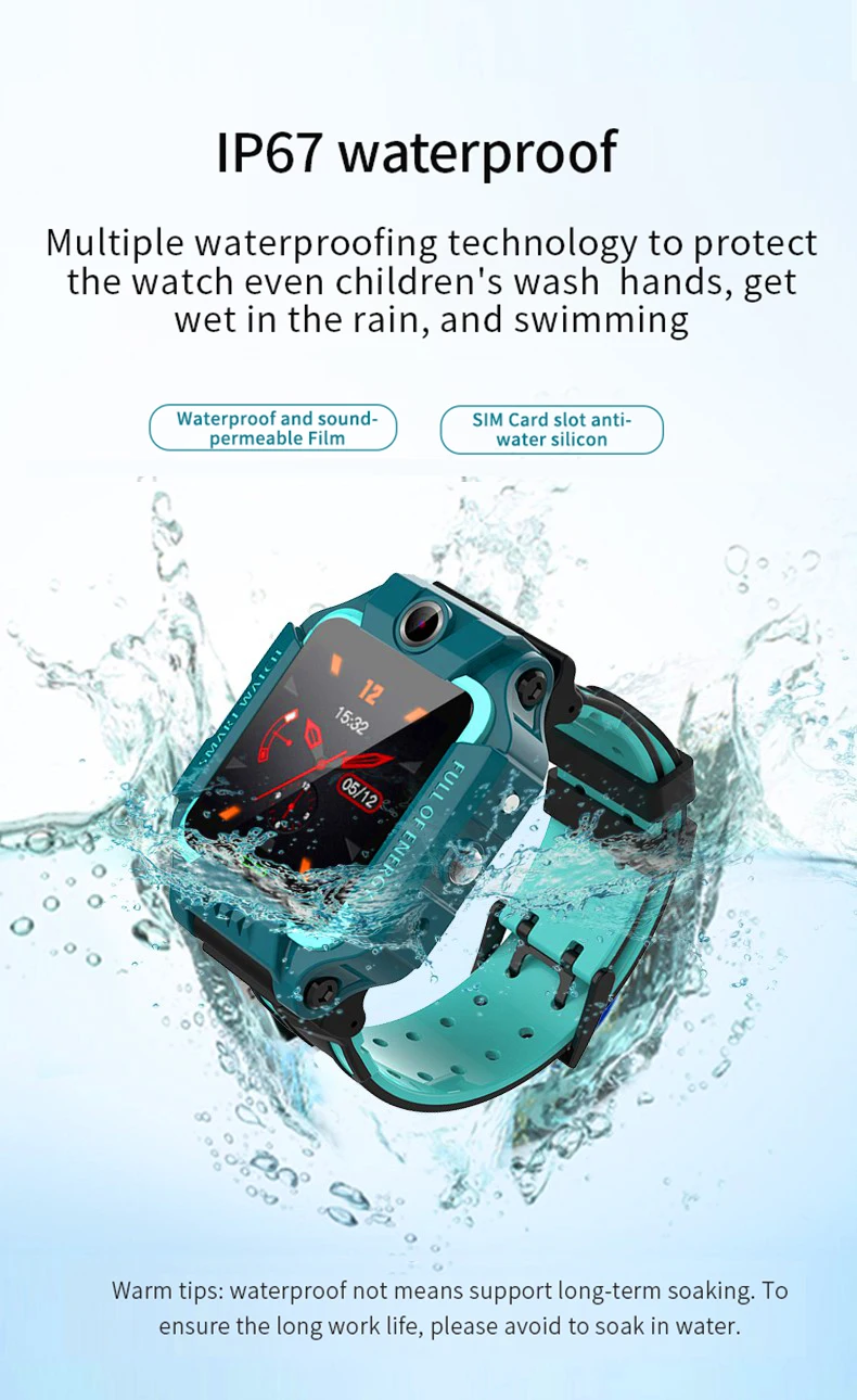 어린이 스마트 시계 방수 IP67 SOS Antil-lost 전화 통화 시계 SIM 카드 위치 추적기 Smartwatch For Children Gifts
