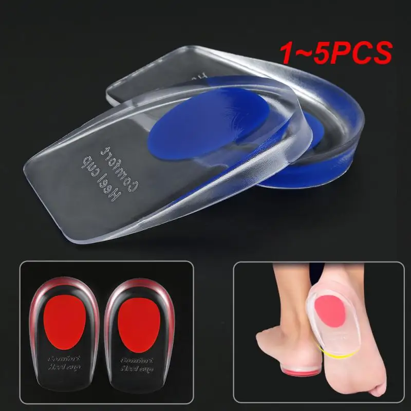 

1~5PCS Soft Silicone Gel Insoles for heel spurs pain Foot cushion Foot Massager Care Half Heel Insole Pad Height Increase