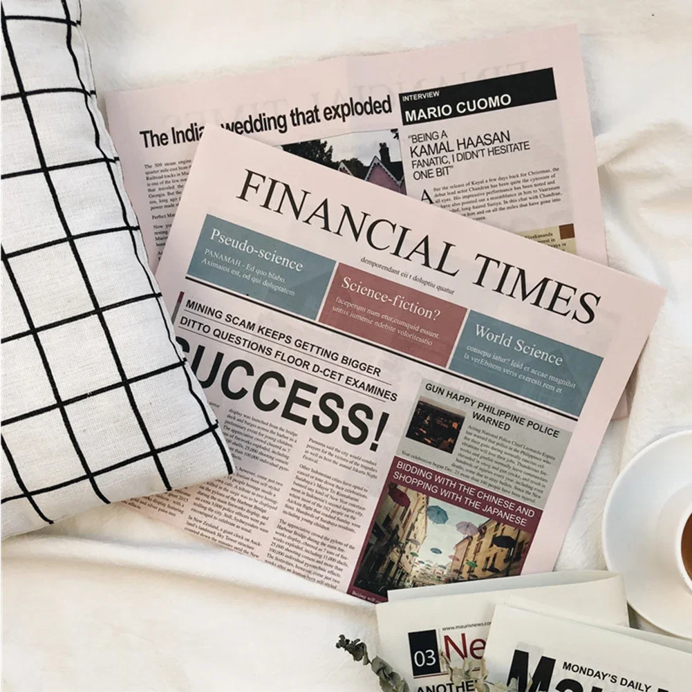 Nostalgic English newspaper vintage style photography background props cosmetic baking food shooting decoration items photo backdrop photo wallpaper photography auxiliary props