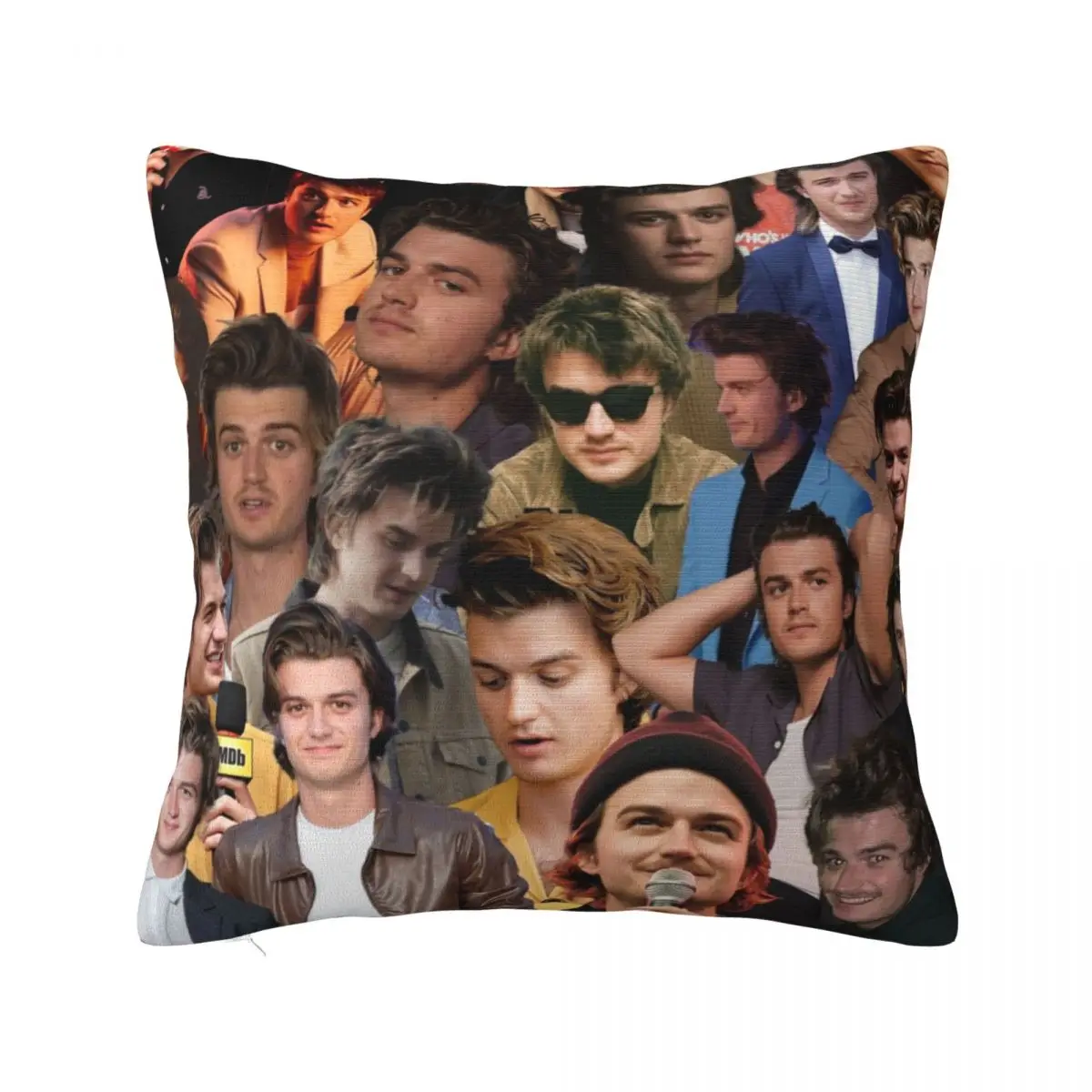 

Joe Keery Photo Collage Pillowcase Soft Fabric Cushion Cover Decorations Throw Pillow Case Cover Home Square 45X45cm