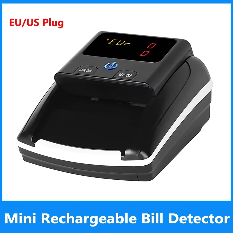 Mini Money Counter Portable Rechargeable US Dollar and Euro Counterfeit ...