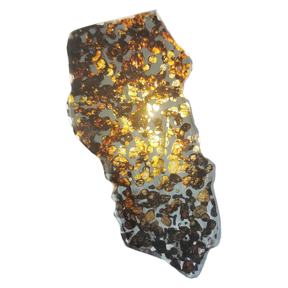 83,6 г, ломтики оливкового метеорита Seymchan Pallasite, натуральный материал метеорита, образцы оливкового метеорита-CA123