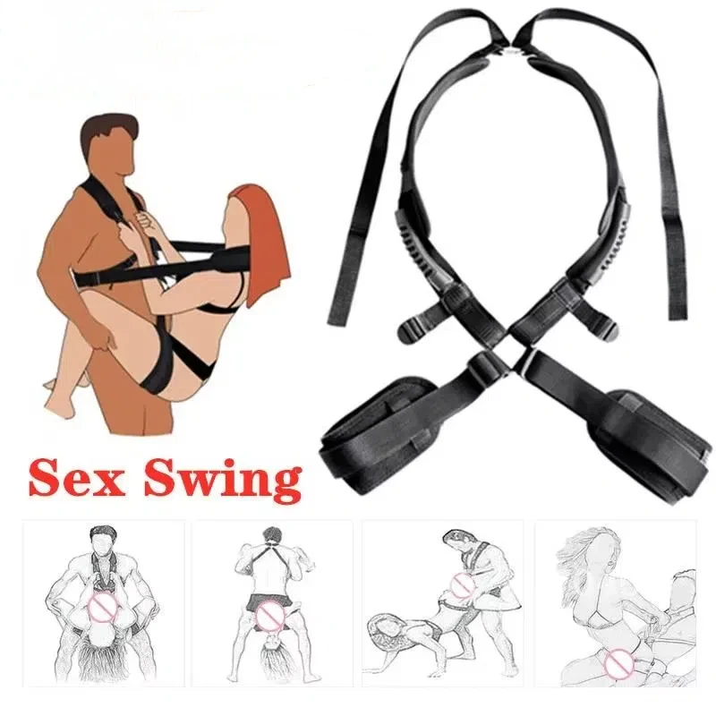 Double Sex Swing Bondage Set BDSM Thigh Restraint Sling Legs Binding Adult Sex Products Slave Fetish Toy For Women Couples