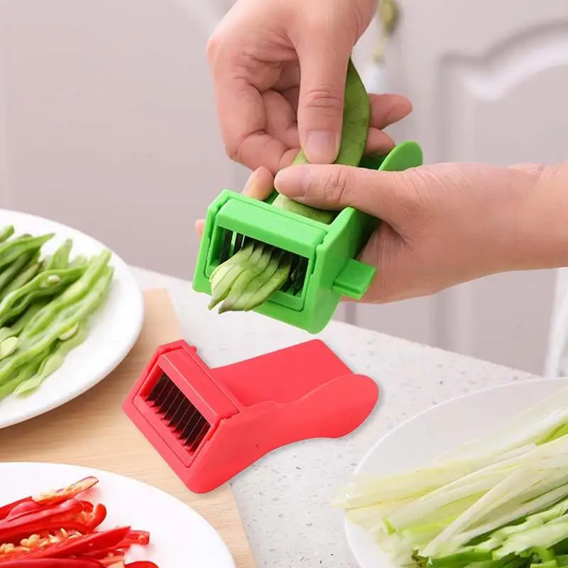 

French Bean Slicer Durable Stainless Steel Bean Stringer And Slicer Multifunction Sharp Bean Slicer Cutter With Ergonomic Handle