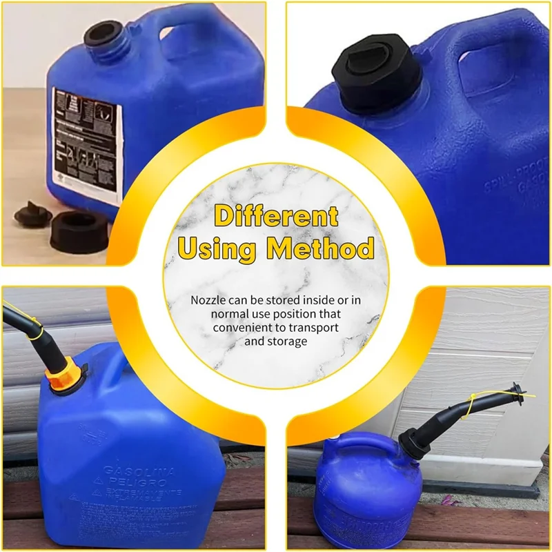 ABLU-Gas Tank Nozzle Kit, Leak-Proof Corner Nozzle Gasket, Filter Vent Cover Drill Bit, Oil Guide Tube, Oil Barrel