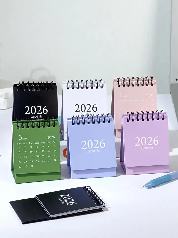 NUOBESTY 1Pc Desk Calendar 2025-2026 - Small Standing Flip Monthly