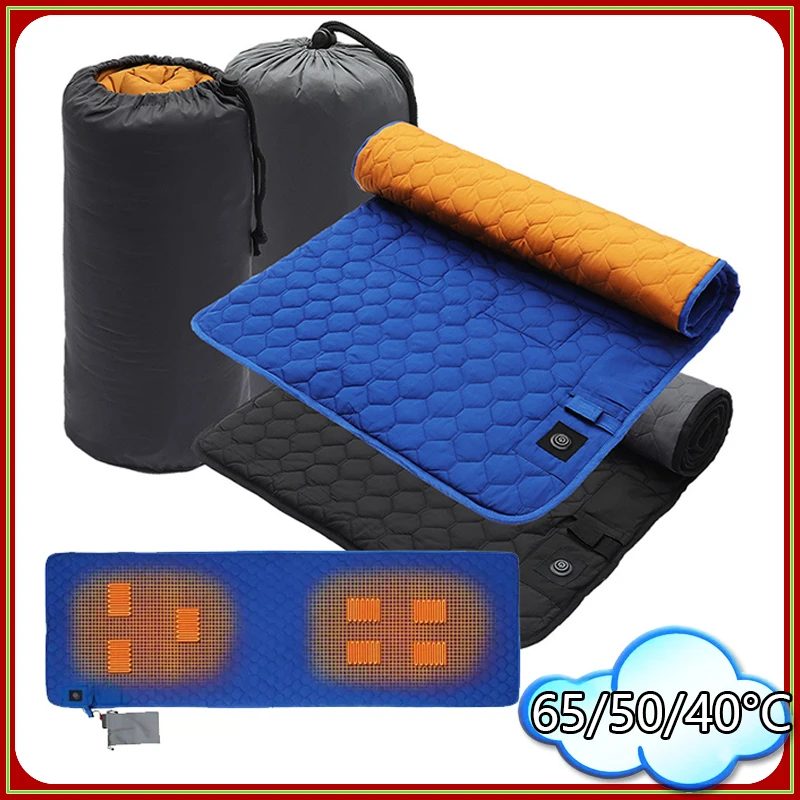 휴대용 전기 가열 패드, USB 온도 조절, 대형 가열 쿠션, 세탁 가능한 따뜻한 수면 매트, 보관 가방 포함, 198x62cm