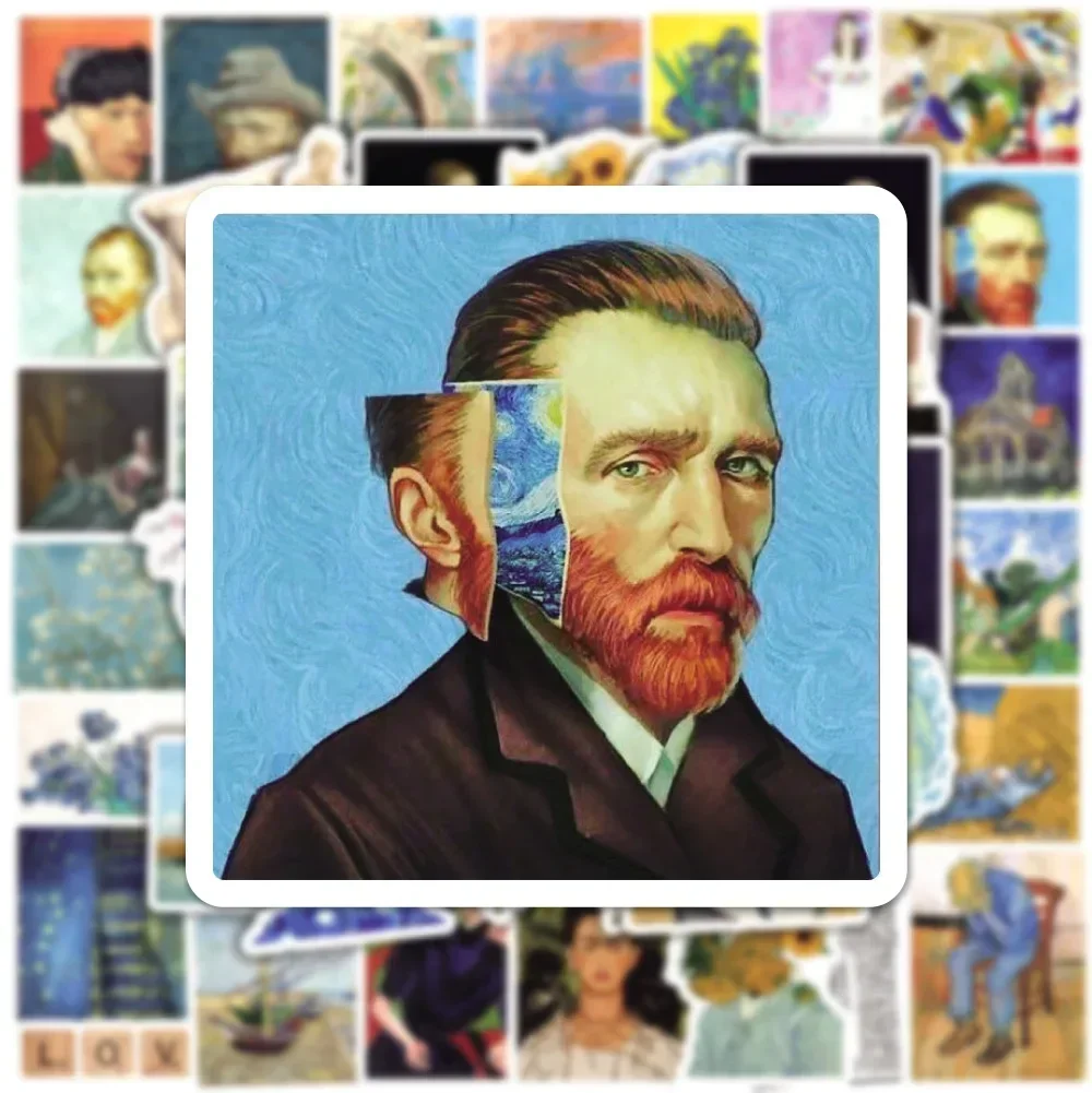 50/100Pcs Van Gogh Oil Painting Aesthetic Stickers Pack — Waterproof DIY Art Decals for... - SKU OPAS2118 - UGI Packaging