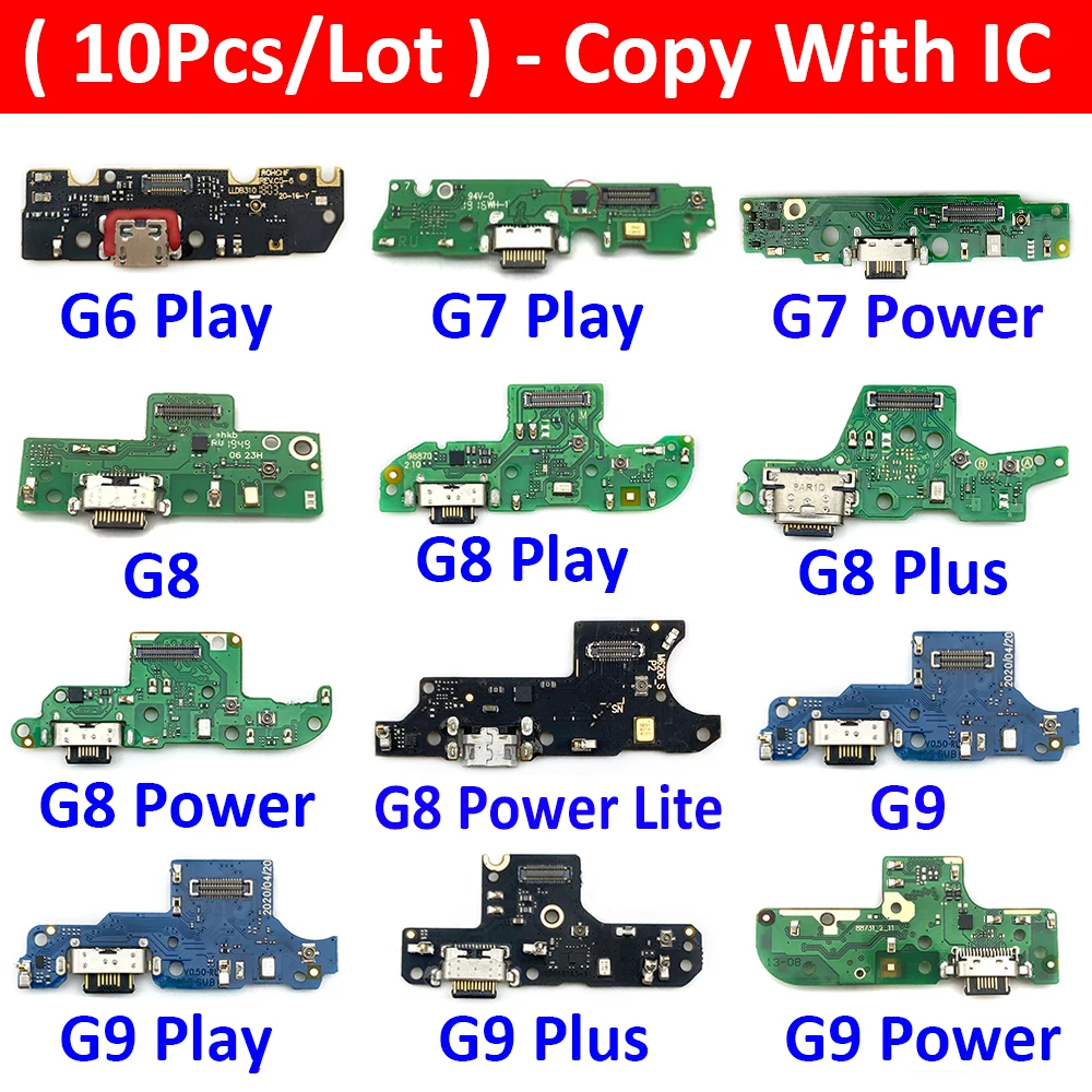 

10Pcs Dock Connector USB Charger Charging Port Flex Cable Board For Motorola Moto E6 E7 G6 G7 G8 G9 Play Plus Power Lite