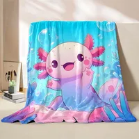6 Sizes Cute Axolotl Printed Blanket Warm Soft and Comfortable Home Travel Blanket Sofa Bedding Cover Blanket Kids Gamer Gift 1