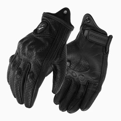 Premium Goatskin Leather Unisex Motorcycle Gloves - XXXL (Hole)