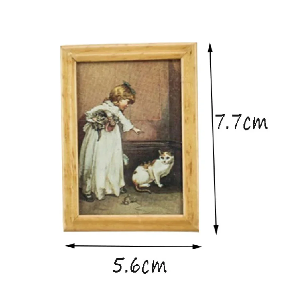 Pittura di una casa delle bambole in miniatura: cornice in legno in