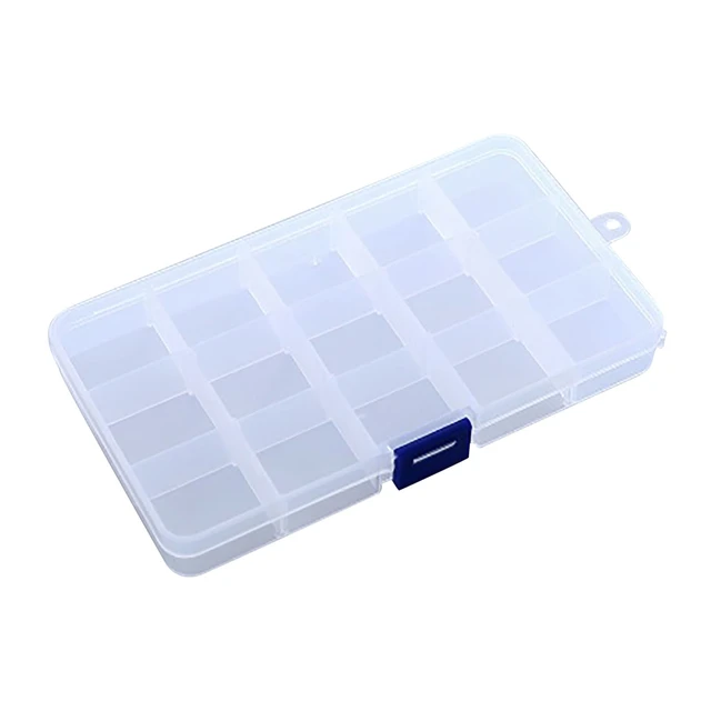 Slots Plastic Compartment Box With Adjustable Dividers Craft