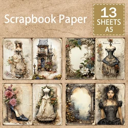 13 Sheets A5 Size Retro Victoria Gorgeous Girls Dress Boots Vintage Grunge Journal Planning Scrapbooking