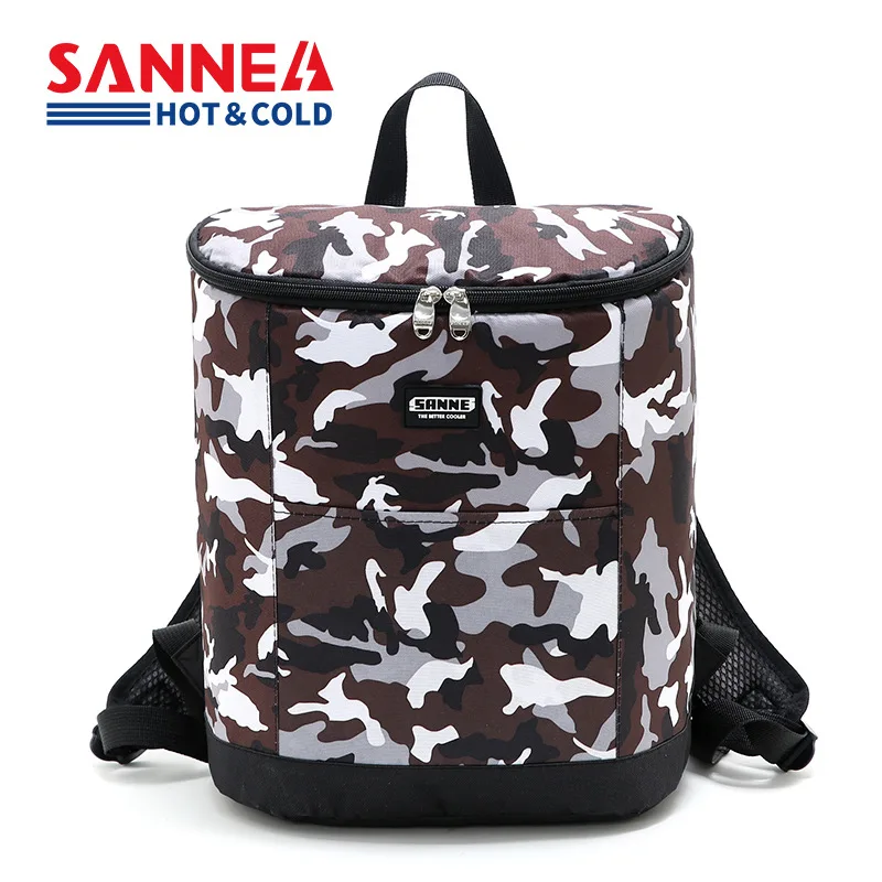 

SANNE Large Capatity Thermal Backpack Camouflage Insulated Cooler Bag Plaid Outdoor Picnic Lunch Bag Waterproof Ice Pack Lunch