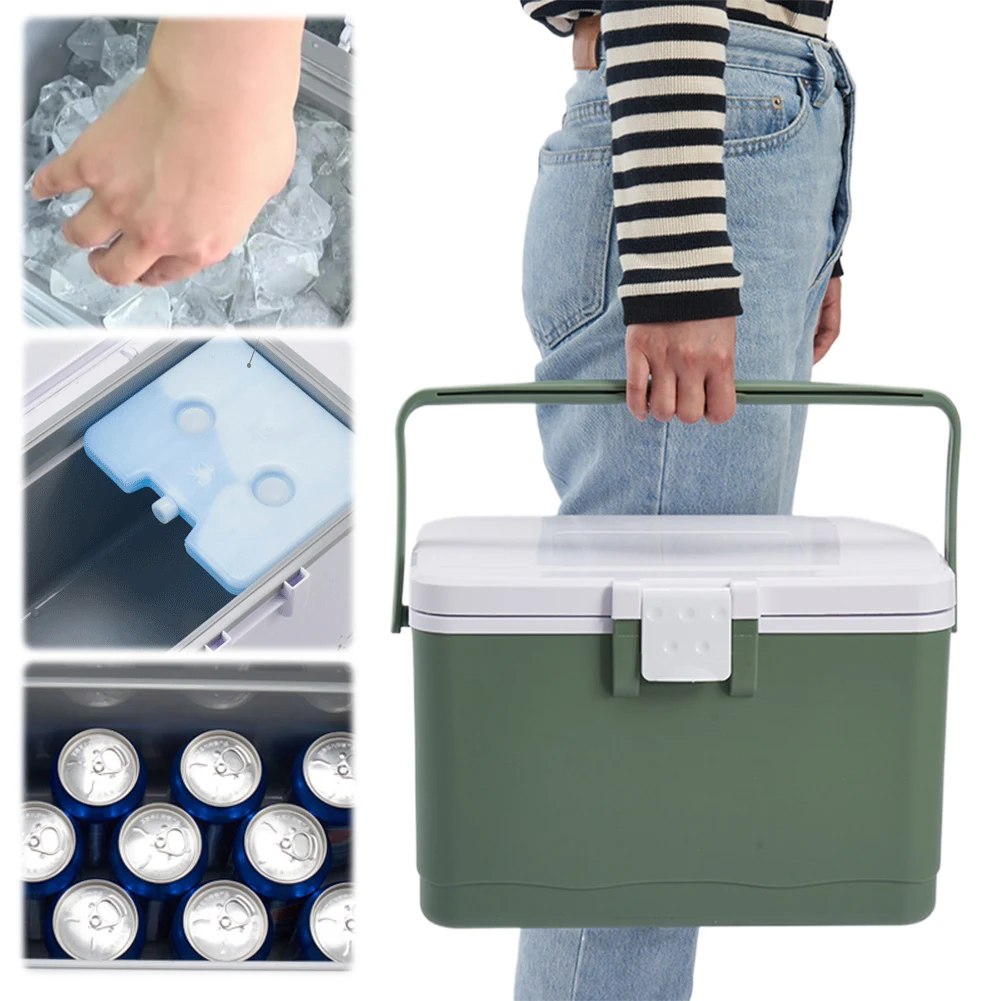 8L Camping Refrigerator Incubator Heat Preservation Insulated Thermal Box Beer Juice Beverage Cooling Bucket for Car Road Trips