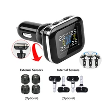 

Car TPMS Cigarette Lighter Digital Car Tire Pressure Alarm System USB Port Tyre Pressure Monitor System Internal External Sensor