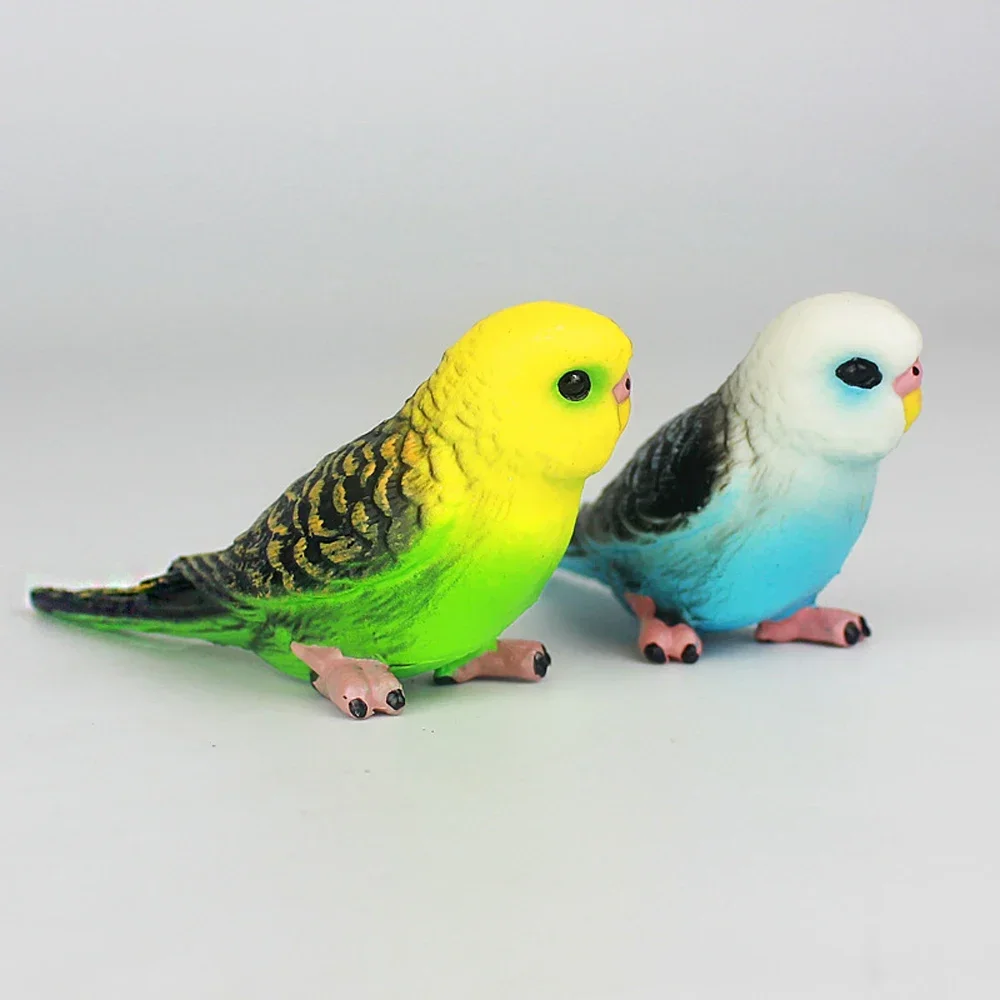 Creative Simulation Parakeet Parrot Landscape Ornament Miniature Animal Model Lawn Figurine Artificial Bird Photography Props