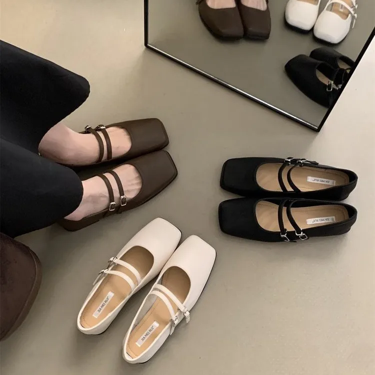 

Shallow Mouth Shoes Woman Comfortable And Elegant Soft Modis Square Toe Female Footwear Autumn Casual Sneaker 2024 Dress Fall Re