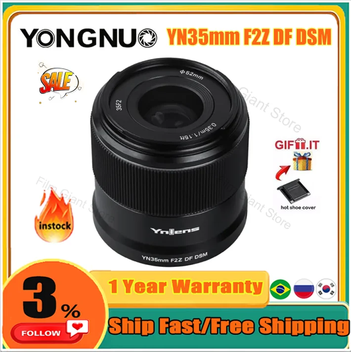 YONGNUO YN35mm F2Z DF DSM Lens Full frame Auto Focus Large Aperture