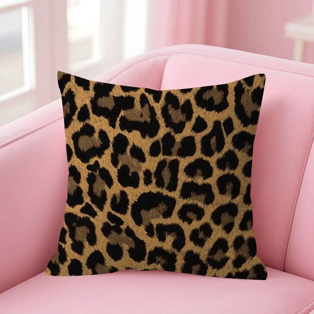 Modische, coole Kissen mit Leopardenmuster, personalisiertem Bild und Text, dekorative Kissen für den Haushalt, Geschenke für den Haushalt, 45 x 45 cm – Detail 13