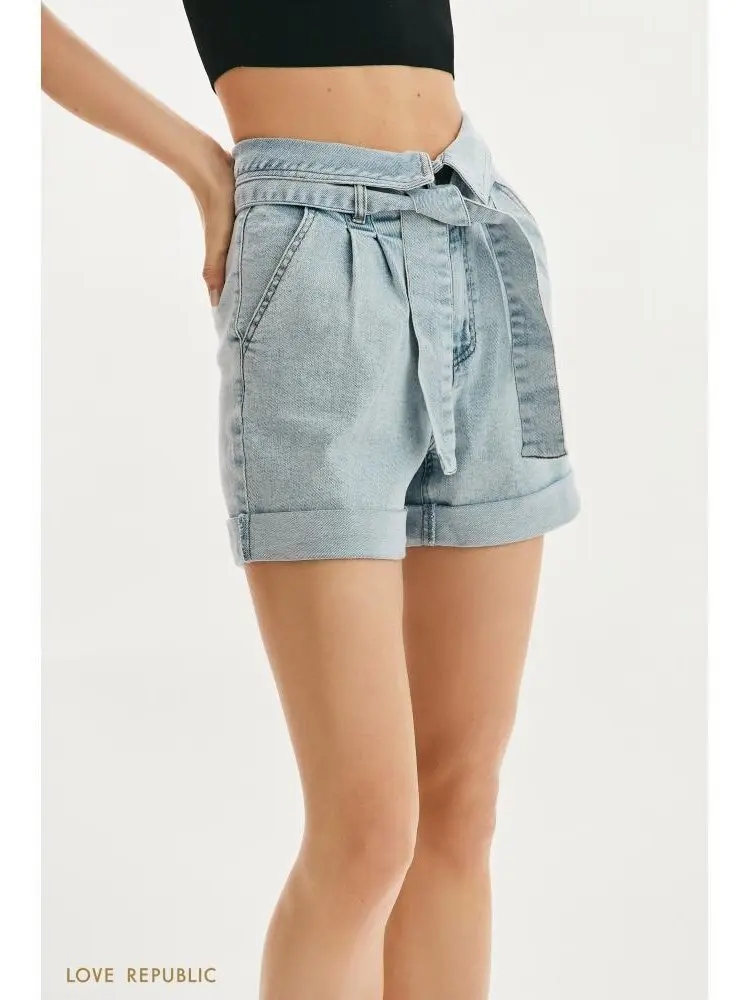 denim jeans shorts Russian brand 