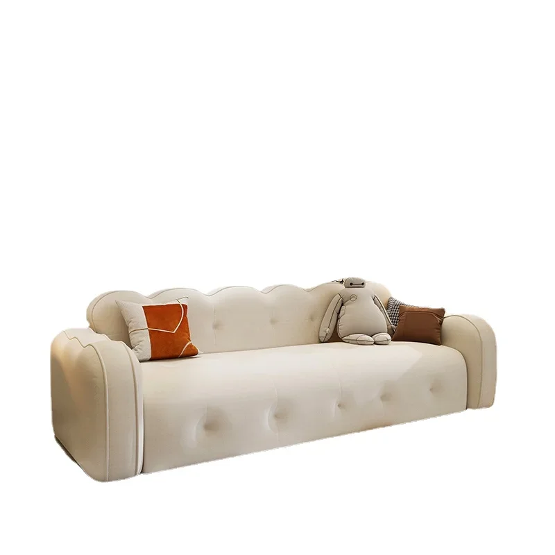 

Wyj Cream Fengyunduo Sofa Biscuit Small Apartment Modern Simple and Light Luxury French Faux Leather