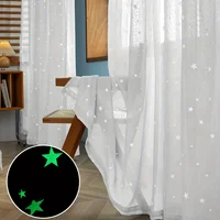 1Panel, Luminous Star Curtains, White Curtains Perforated, Luminous at Night, Modern Style Luminous Star Luminous Gauze Curtains for Living Room and Bedroom Kidsren's Curtains Nursery