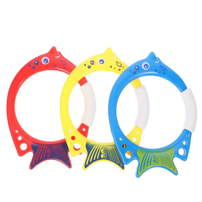

3pcs Fish Shape Underwater Diving Toy Children Bath Sticks Swimming Pool Rings Training Funny Summer Games Gifts Play For Kids