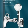150MM Rainfall Thermostat Bathroom Shower Faucet Set Handheld Booster Showerhead Wall Mounted Brass Bath Hot & Cold Mixer Taps 1