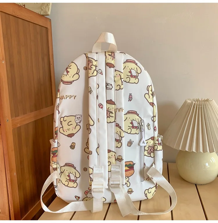 Printed Graffiti Student Girl Backpack Waterproof Backpack Sanrio Pudding Dog Niche Cute Versatile School Bag Korean Girl
