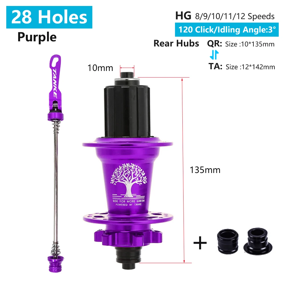 Premium TANKE MTB Mountain Bike Hub with 6 Bearings and Disc Brake Compatibility