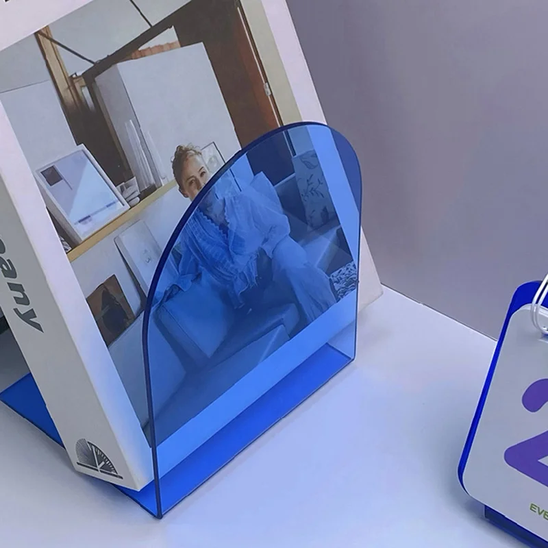 8 Pieces Bookends,Clear Bookends For Shelves,Heavy Duty Book Ends AndDesktop Organizer,Book Stopper For Books/Movies/CD - 21