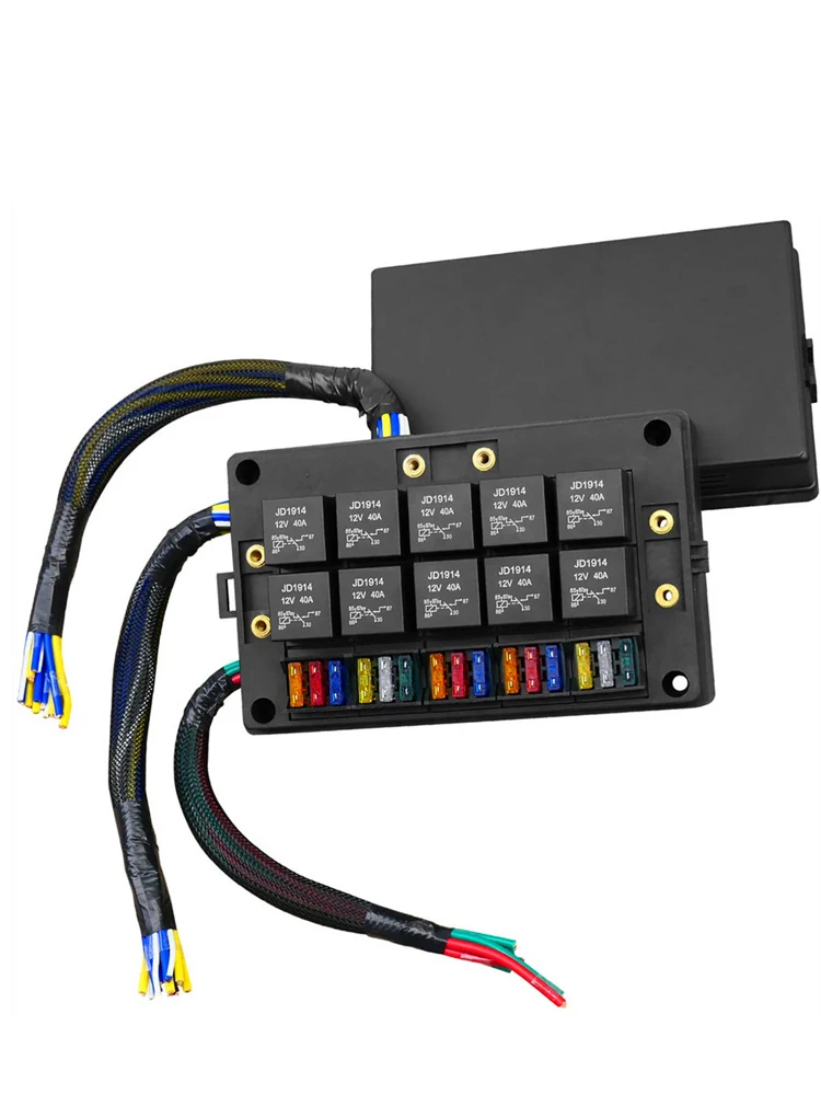Caixa Impermeável Universal do Relé do Fusível 12v 15 Entalhes 50 Terminais 30 Terminais do Fusível para Carros e Caminhões