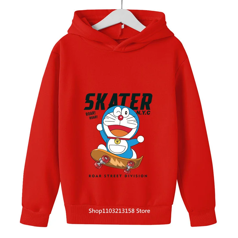 Divertente Anni '90 Doraemon Felpa Con Cappuccio Bambini Vestiti Del Fumetto Kid Girl Boy Doraemon Felpa Con Cappuccio Baby Casual Top