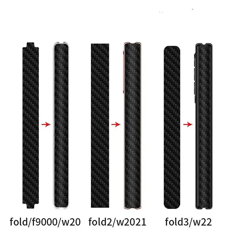 

3D Carbon Fiber Phone Side Sticker Frame Film For SAMSUNG Z Fold 2 Z Fold4 Galaxy Z Flip Flip3 Flip4 5G Matte Edge Protect