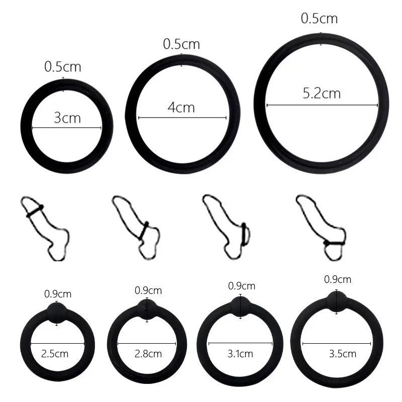 Penis Ring 3/4 pcs Silicone Beaded Delay Ejaculation Sex Toys for Men